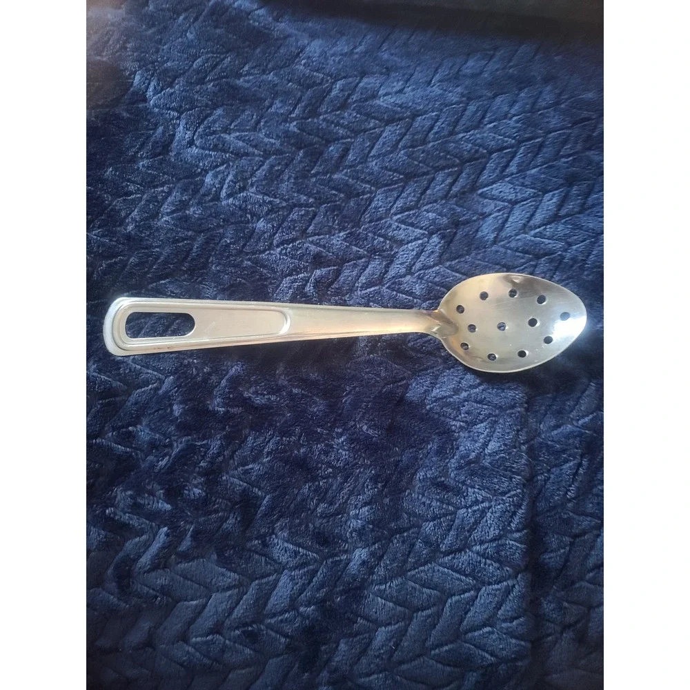 Vintage Stainless Steel Slotted Spoon 12 Inch Kitchen Serving Utensil